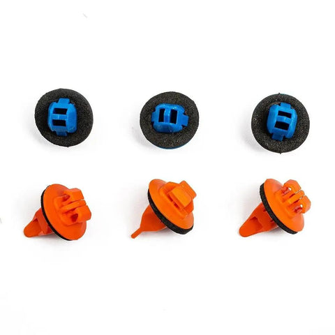 Premium Nylon Mudguard Flare Retainer Clip Kit Direct Replacement For Toyota Tacoma RAV4 Highlander FJ Cruiser 4Runner Fender Trim Bumper 38 Piece Multi Set Built Tough Weather Resistant Drop In Fit No Hassle Install Long Lasting Garage Gear, blue and orange clips