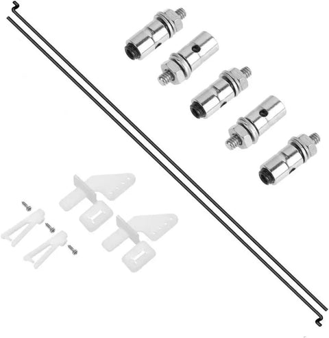 20 Pcs Adjustable Push Rod Connector Linkage Stopper 1.3mm And 20 Pcs Nylon Control Horns 21x10 Mm And 20 Pcs 1.2 x 210 Mm Z Push Rods Kit