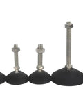Heavy Duty Adjustable Leveling Feet 4 Pack For Furniture with thickened nylon bases and varying heights for stability.