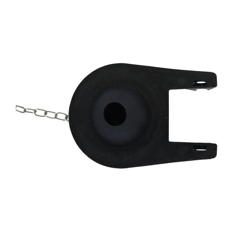 Top view of 54BP 2 Inch Toilet Tank Flapper Replacement Seal For Running Or Leaking Toilets Easy To Install Black Made In USA Flexible Rubber Valve