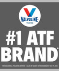 Valvoline logo text #1 ATF Brand, Multi Vehicle Transfer Case Fluid 1 Qt For AWD And 4WD Rigs Conventional Formula With Anti Wear Tech Reduces Foam And Oxidation Keeps Trucks SUVs Happy On Tough Roads
