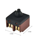 Push Button Angle Grinder Switch Replacement For Power Tools Easy Install No Fuss Durable Electric Grinder Switch For Polisher And Grinder Accessories Fits Most Standard Models, compact black and brown rectangular switch with measurements.