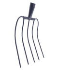 Heavy Duty 4 Tine Manure Fork For Gardening And Farming With Ergonomic Handle Pro Grade Durable Pitch Fork, steel tines, dark blue.