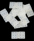 60 Pack Pinned Nylon Hinges For RC Airplane Models, Fixed Wing Parts, shown in loose leaf square design