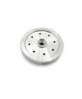 Pro Grade Stainless Steel Shower Kit For Dual Boiler Espresso Machines With IMS Screen, circular stainless holder top view