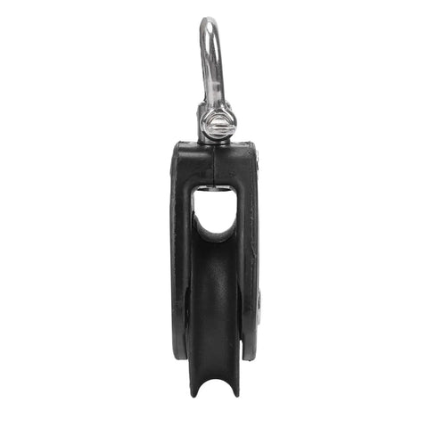 Side view of Single Swivel Sailing Block 50mm Stainless Steel Bearing Nylon Wheel Marine Pulley