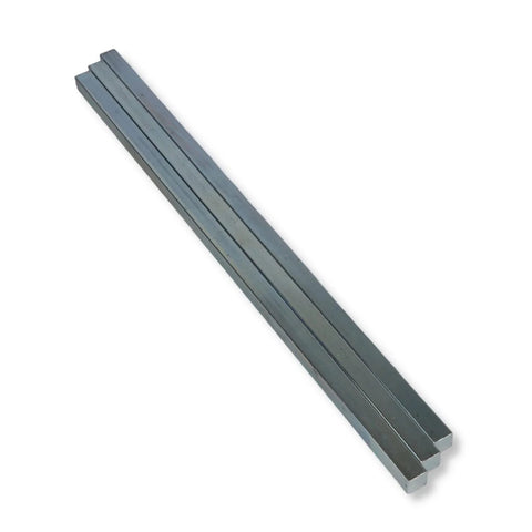 Three Eighths Inch Square Steel Key Stock Bar Zn Coated Cold Drawn Oversized Twelve Inch Pack Of Three For Precision Key Stock