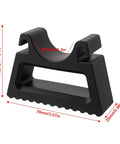 Portable Clip On Bike Repair Stand 2 Pack Black With Quick Release Handlebar Support Fits 30 34mm Grips Heavy Duty For MTB Road And E Bikes Home Garage Outdoor, side view of handlebar support with dimensions.