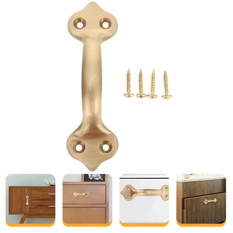 Brass Cabinet Handle 125mm Center To Center Matte Finish Modern Door Pulls For Wardrobe Drawers And Window Hardware Easy Install Durable Gold Tone Upgrade That Delivers Sleek Style For Cabinets