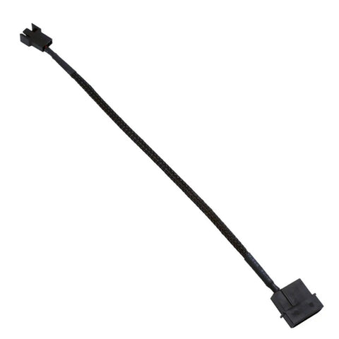 Two Pack Molex To 3 Pin PC Fan Adapter Cable 12V 4 Pin PWM To Molex Power Lead Connects 3 Pin Or 4 Pin Fans To Molex 10 Inch Black Sleeved