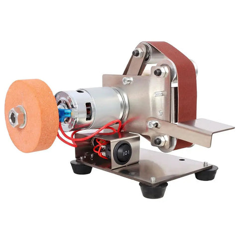 Aynuma Mini Belt Sander And Bench Grinder Combo, 7 Speed Electric Knife Sharpener with adjustable worktable and motor.