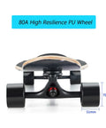 70Mm Longboard Wheel Set With 80A Hard PU, Preinstalled 608RS ABEC-9 Bearings And Spacers, Includes Riser Pads Black