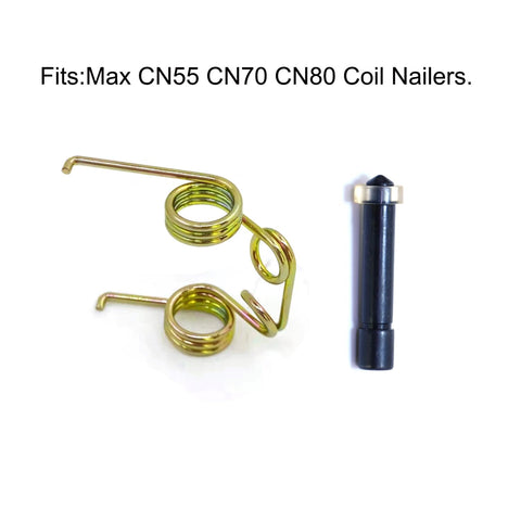 4 Piece Replacement Kit For Coil Nailers Includes Rubber Washers Torsion Feeder Springs And Step Pins Compatible With CN55 CN70 CN80 Models Great For Quick DIY Repairs showing torsion springs and step pin.
