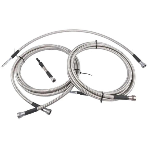 Premium Diesel Fuel Line Kit For Chevy Silverado 2500 3500 HD And GMC Sierra 2500 3500 HD Truck Models Year 2004 Through 2010 With 6.6L V8 Engine Super Durable Performance Replacement Part That Keeps Your Rig Running Awesome, braided steel hoses