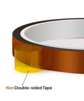 Roll of High Temp Polyimide Tape 4 Pack Set With Silicone Adhesive 1/8 Inch 1/4 Inch 1/2 Inch 1 Inch For Masking And Soldering visible edge view