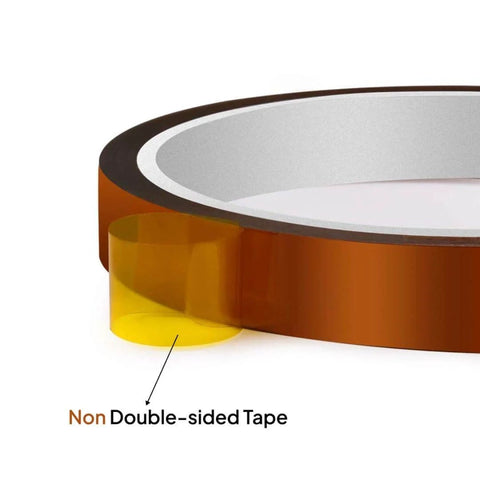 Roll of High Temp Polyimide Tape 4 Pack Set With Silicone Adhesive 1/8 Inch 1/4 Inch 1/2 Inch 1 Inch For Masking And Soldering visible edge view