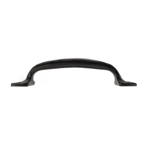 Solid Cast Iron Pull Handle Grab Bar 5-5/8 Inch Long With Black Powder Coat Finish Rustic Traditional Style 1-3/8 Inch Projection and Grip