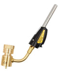 Swivel Head Torch For Soldering And Brazing With Self Lighting Ignition, showing 360-degree maneuverability and brass construction.