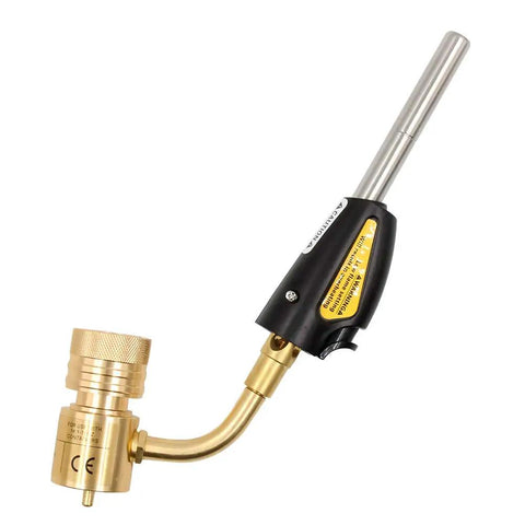 Swivel Head Torch For Soldering And Brazing With Self Lighting Ignition, showing 360-degree maneuverability and brass construction.