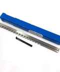 4mm Keyway Broach Set With Shim for Lathe Work, B Push Type HSS Tooling, in blue case with shim visible