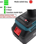 Ditch The Cords For This Badass Heavy Duty Cordless Electric Rivet Gun Kit control panel with power indicators and mode switch.