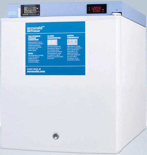 Compact Medical Freezer With Digital Thermostat And Secure Front Lock Nist Calibrated Thermometer, 14 cu ft, white, precision cooling and safety features.
