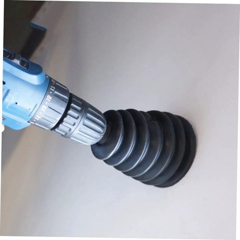 2 Pack Electric Drill Dust Collector With Spacious Debris Catching Bowl For Drywall And Masonry Ceiling Work Zero Hassle Snap Mount on drill.