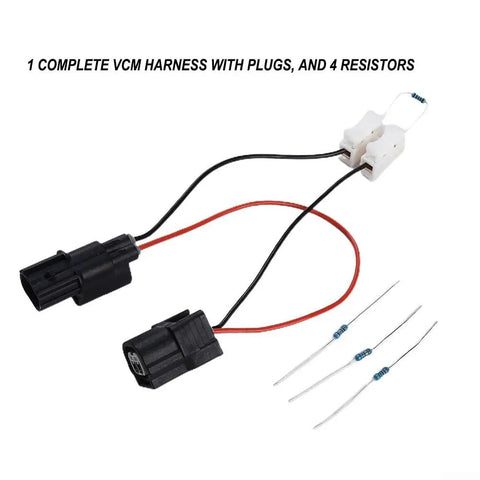 Premium Vcm Disable Kit For Honda Acura 3.5L V6 includes complete harness, plugs, and four resistors for easy installation.