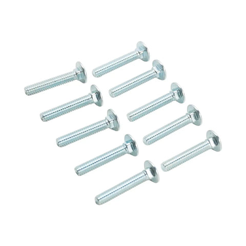 Heavy Duty Low Profile Flat Head Elevator Bolts One Quarter Twenty By One Half Inch Fasteners in zinc, 10 pack for wood framing.