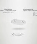 Sturdy L Bracket Corner Brace for Furniture Reinforcement, Heavy Duty Metal Support Plate for Bed Frames and Tables, close-up view.