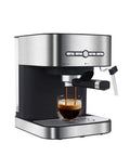 Straight Up Gotta Have Electric Coffee Machine With Milk Frother Brewing Bold Cappuccinos Featuring Transparent Tank Safety Valve Stainless Steel Build And Hella Smooth Controls, brewing cappuccino.