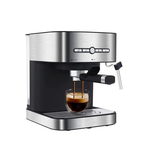 Straight Up Gotta Have Electric Coffee Machine With Milk Frother Brewing Bold Cappuccinos Featuring Transparent Tank Safety Valve Stainless Steel Build And Hella Smooth Controls, brewing cappuccino.