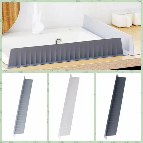 Silicone Sink Splash Guard Baffle Flaps Splashproof Shield For Kitchen Sink White Countertop Heightening Protector Easy Install Keeps Water Mess Away Durable Home Kitchen Accessory