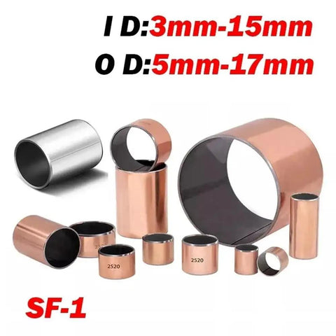 Ten Pack Self Lubricating Composite Bearings Steel Zinc Miniature Sleeve Bushings No Fuss No Friction High Load Resistance ID 5 mm To 17 mm Outer 6 By 8 By 12 mm Vibration Dampening For Small Machinery