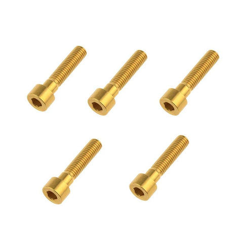 Titanium DIN912 M8x35mm Square Head Hex Socket Bolts Grade 5 6AL4V Gold Finish 1.25mm Pitch Pack of 5