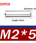 Shop Ready 304 Stainless Steel Dowel Pins 100 Piece Kit Precision Hardened Alignment Rods For Cnc Fixturing And Industrial Gear Featuring Zero Slop Fitment And Built Tough Reliability In 2X5 Millimeter Specs, showing a single 2mm x 5mm dowel pin.