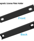 2 Pack Premium Rubber Coated Magnetic License Plate Holder With Screws Scratch Protection For Cars And Trucks, front and back view