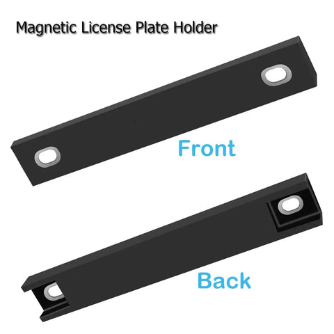 2 Pack Premium Rubber Coated Magnetic License Plate Holder With Screws Scratch Protection For Cars And Trucks, front and back view