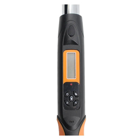 Rebar Head Digital Torque Wrench With 1/2 Inch Adapter Precision Bike Repair Tool 17 To 340Nm Range Featuring 3% Accuracy adjustable settings control panel.