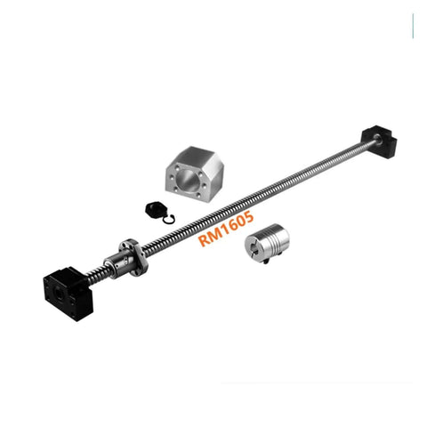 Heavy Duty RM1605 Ballscrew Kit With End Machined Lengths Plus BK BF12 Support Housings SFU1605 Coupler For Smooth Linear Motion Systems In 650mm Build, 650mm