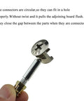 Heavy Duty Furniture Cam Lock Connectors With Flat Back Dowel Pins Knock Down Hardware Kit For Drawers Cabinets And Dressers Built Badass For Any Room Rock Solid Grip In 11 Sets with circular connector design.