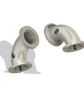 Stainless Steel 304 90 Degree KF Flange Elbow Pack Of 2 For KF16 KF25 KF40 Vacuum Systems, polished fixed 90° elbow