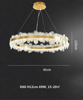 Chic Round Gold LED Pendant Light With Cut Diamond Glass Shade Dimmable Hanging Lamp For Modern Spaces Top Tier Smooth Glow Ceiling Setup Hits Different, 60cm diameter, 120cm height.