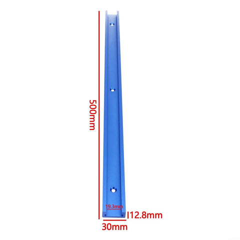 Cool Heavy Duty Aluminium Alloy T-Track Slot For Your Miter Saw And Router Table, 500mm long, blue, ideal for woodworking jigs.