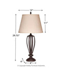 Two Pack Table Lamps With Open Concept Oil Rubbed Bronze Metal Bases And Fabric Hardback Shades, 29.75 Inch Tall, Dual 3 Way Switches, Almost Black Finish For Modern Living Room Lighting