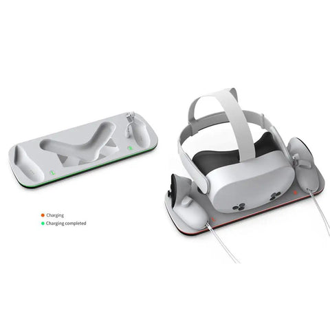 Magnetic Fast Charging Dock For Quest 3S Headset And Controllers, All In One VR Charging Stand With 2 Rechargeable Batteries