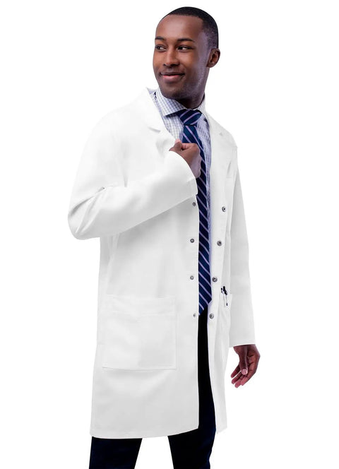 Universal Stretch Unisex Lab Coat 36 Inch Snap Front White Medical Coat For Doctors Nurses Students And Hospital Professionals, Large