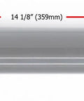 Suspension Bike Seat Post 25.4 x 350mm With 22.2mm Mount, Black Alloy Seatpost For Most Bikes, side view displaying dimensions.