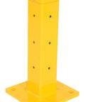 Built Like A Tank 18 Inch Steel Safety Post With Bright Yellow Powder Coat, shown with bolt holes for installation.