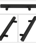 30 Piece 3 Inch Black Cabinet Pulls Square Stainless Steel Handles With Screws For Kitchen Cabinets, Bathroom Vanities, And Drawers, Easy Install, Flat Black Finish PHJ22BK76, front and angled view
